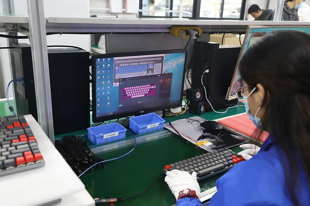Keyboard product inspection at a manufacturing facility
