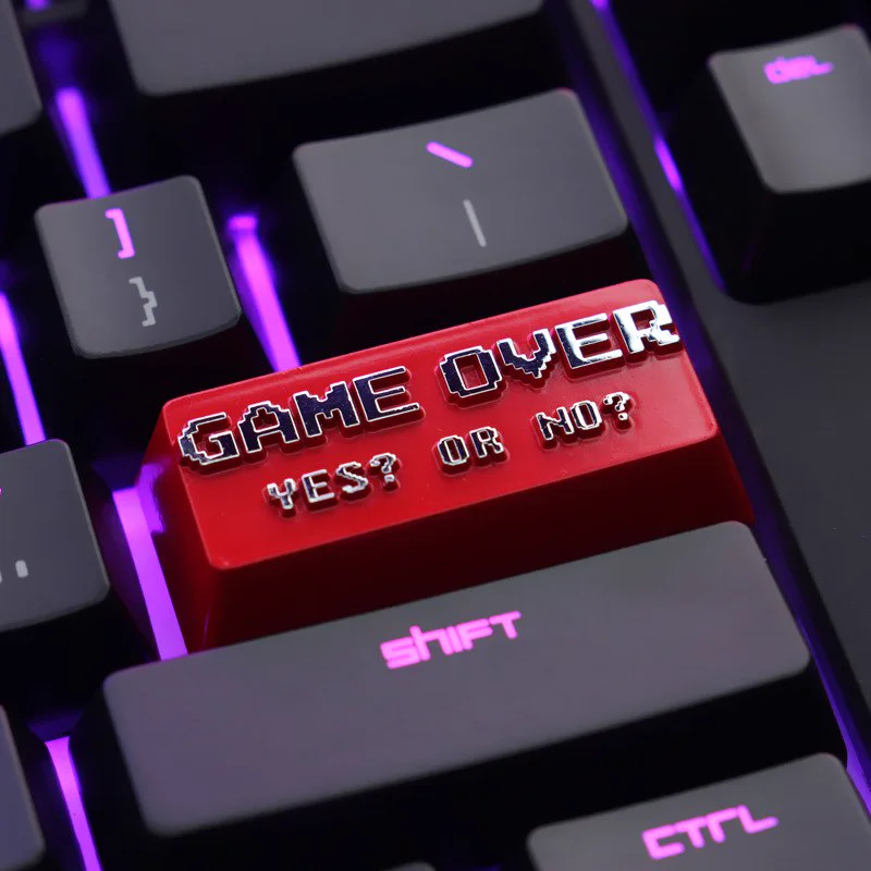 Red and black 2.25U metal keycap