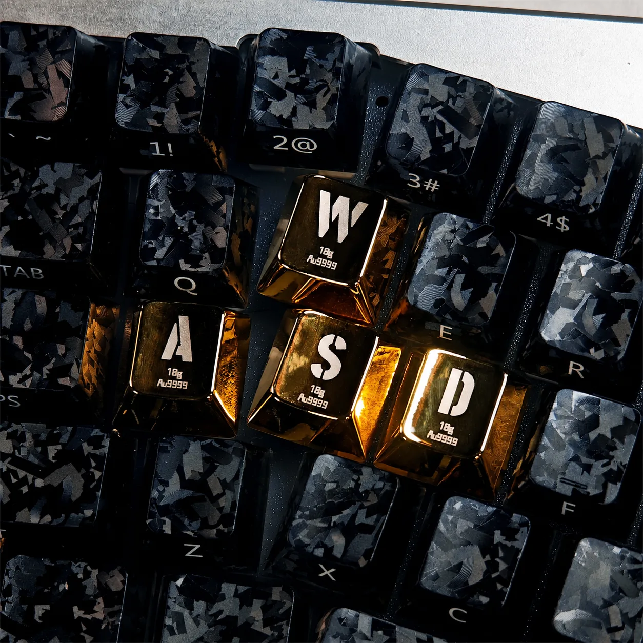 Gold WASD metal keycap set