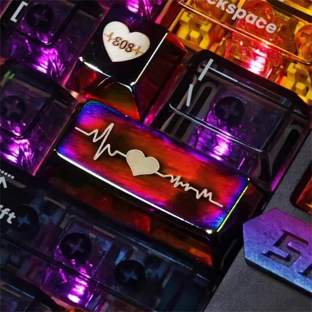 Heartbeat metal keycap