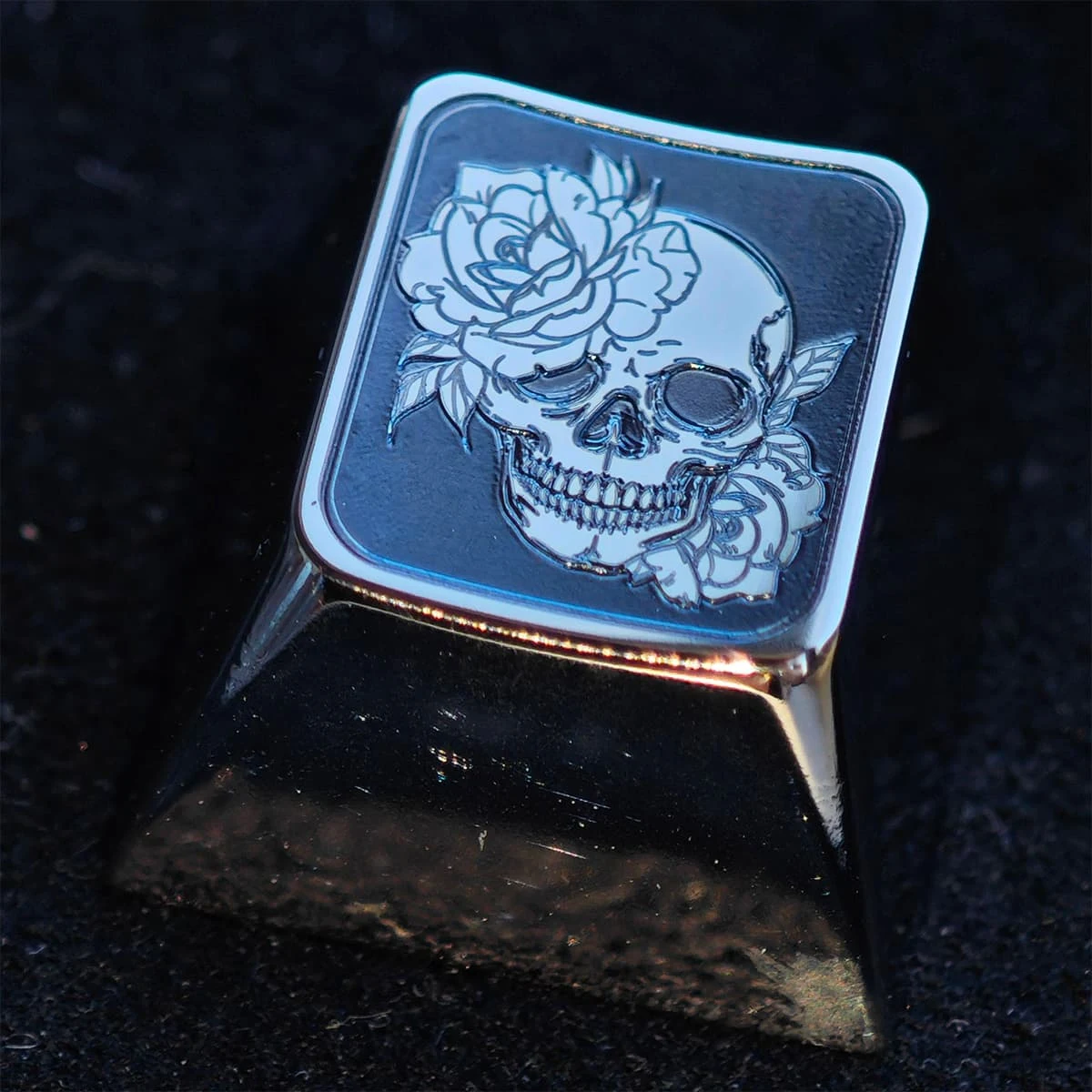 Skeleton rose titanium keycap