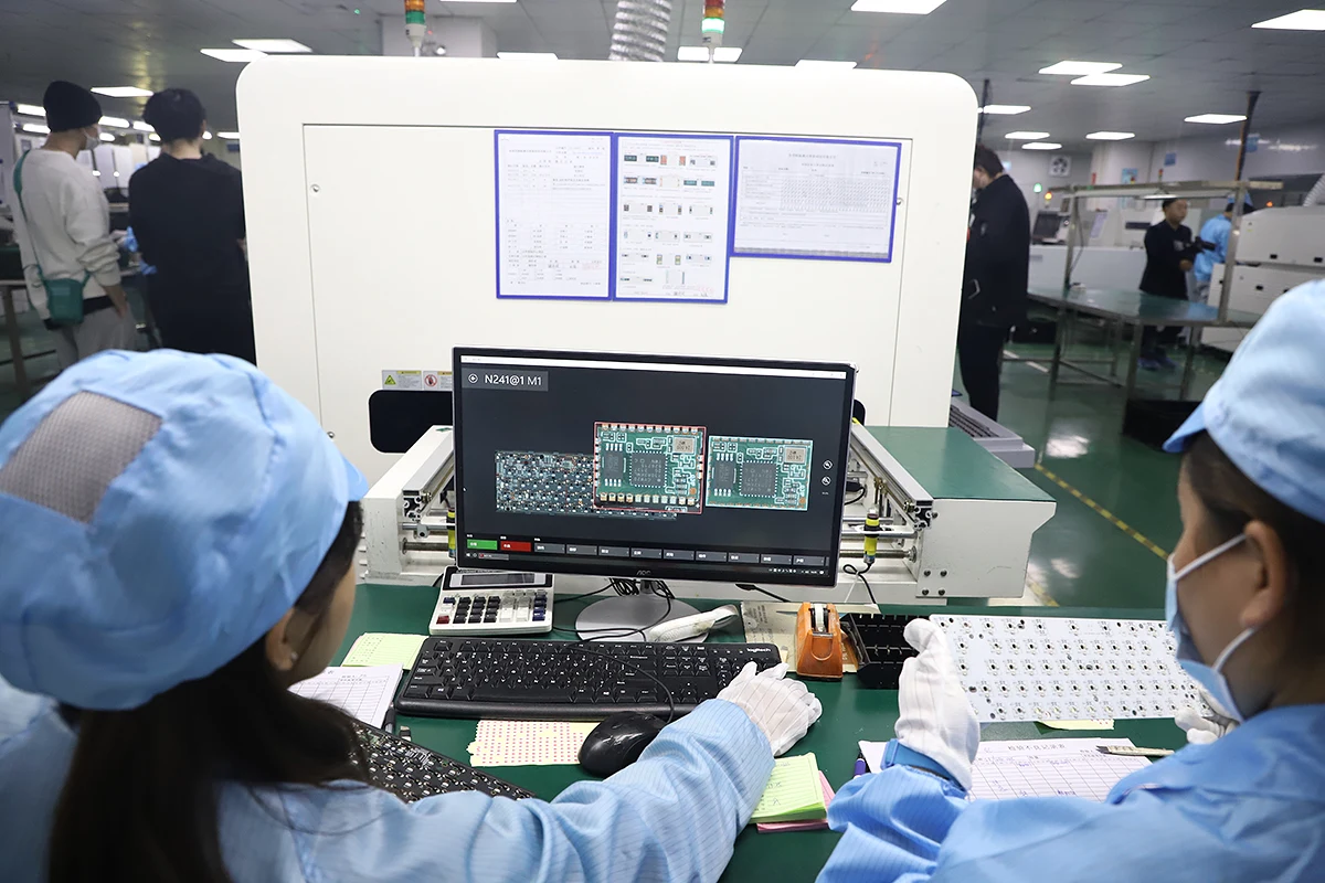 Production test results reviewed on screen